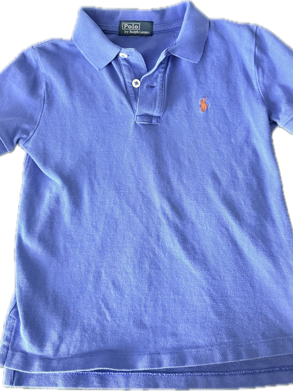 Polo by Ralph Lauren Boys Short Sleeve Polo in Periwinkle with Orange Pony